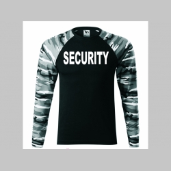 Security pánske tričko (nie mikina!!) s dlhými rukávmi vo farbe " metro " čiernobiely maskáč gramáž 160 g/m2 materiál 100%bavlna